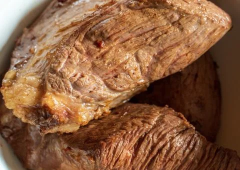 Fried beef in a bowl Stock Photos