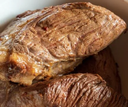 Fried beef in a bowl Stock Photos