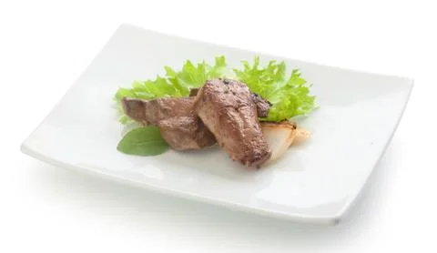 Fried beef liver Stock Photos