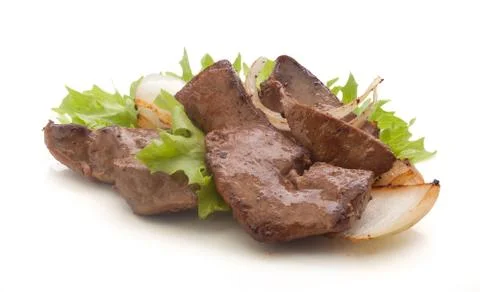 Fried beef liver Stock Photos