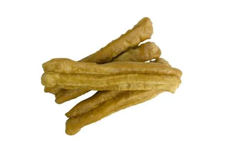 Fried bread or cakwe isolated on a white background. Also known as Youtiao .. Foto stock