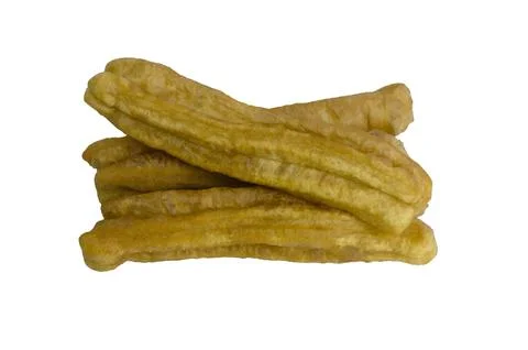 Fried bread or cakwe isolated on a white background. Also known as Youtiao .. Stock-Fotos