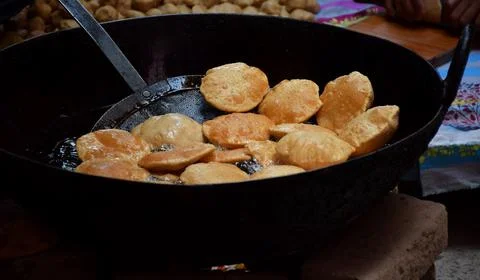 Fried bread or Poori Stock Photos