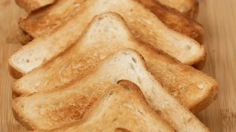 Fried bread. Toast, dolly shot. Stock Footage 166521897