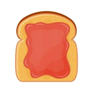 Fried bread, toast with strawberry jam. Stock Illustration