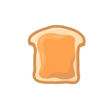 Fried bread, toast with strawberry jam for breakfast. Jelly paste. Vector ill Stock Illustration