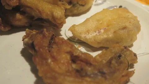 Fried breaded chicken Stock Footage 70542300