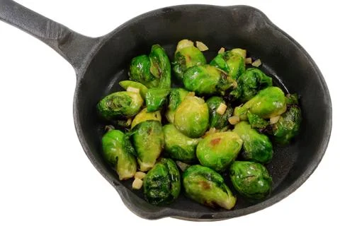 Fried Brussels sprouts (Cabbage) Stock Photos