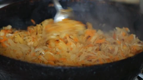 Fried cabbage 2 Stock Footage 121520338