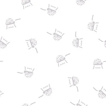 Fried cabbage glyph vector seamless pattern Stock Illustration