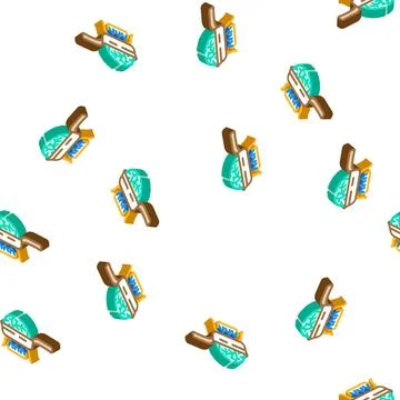 Fried cabbage isometric icon seamless pattern Stock Illustration