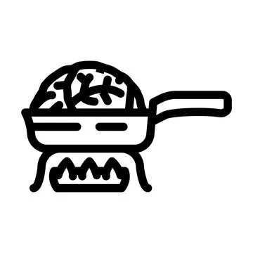 Fried cabbage line icon vector illustration Ilustración de archivo