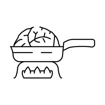 Fried cabbage line icon vector illustration Ilustración de archivo