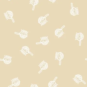 Fried cabbage line vector seamless pattern Ilustración de archivo