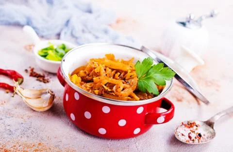 Fried cabbage Stock Photos