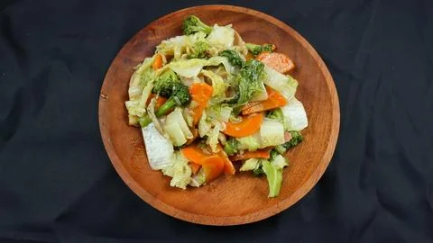 Fried capcay or cap cai or Hokkien is a mixture of vegetables stir-fried wi.. Stock Photos