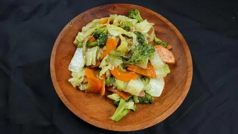 Fried capcay or cap cai or Hokkien is a mixture of vegetables stir-fried wi.. Stock Photos