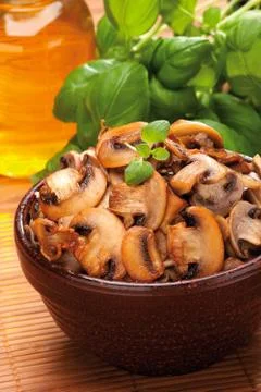 Fried champignon Stock Photos