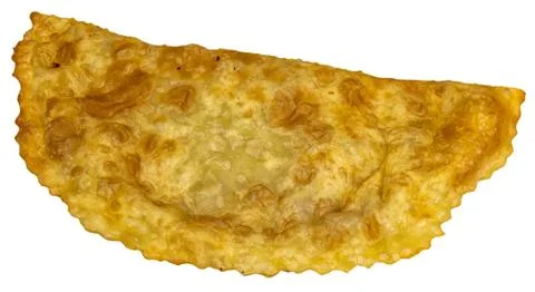 Fried cheburek on a white background Stock Photos