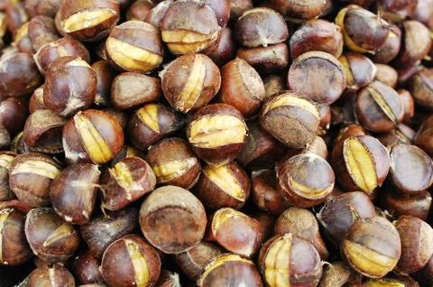Fried chestnuts 스톡 사진