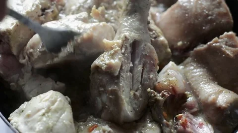 A fried chicken and cooking Stock Footage 72849666