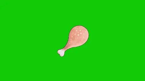 Fried chicken animation on green screen background Vídeo Stock 331967264