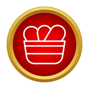 Fried chicken bucket icon representing fast food concept Stockillustratie