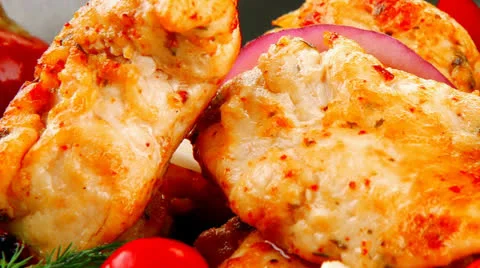 Fried chicken chunks Vídeos de archivo 25437377