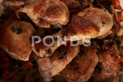 Fried chicken close up Stock Photos