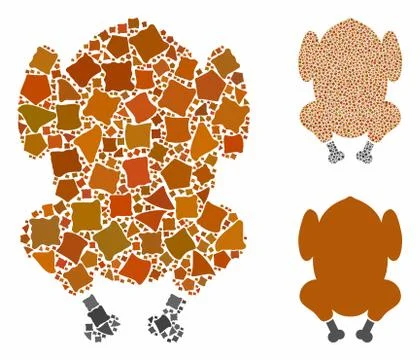 Fried chicken Composition Icon of Rugged Elements Stock Illustration