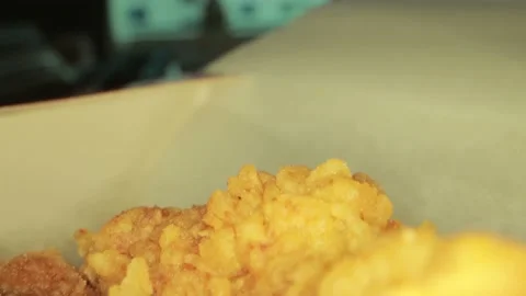 Fried Chicken Delicious Macro Shot On Slider Stock Footage 220940337