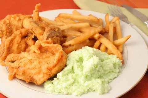 Fried chicken dinner Stock Photos