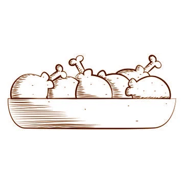 Fried Chicken draw Illustrazione stock