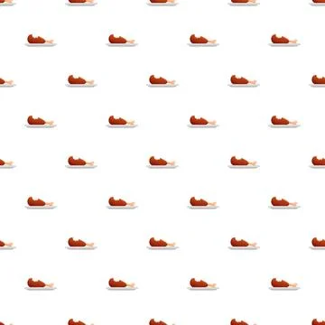 Fried chicken drumstick pattern creating a seamless background Stock Illustration