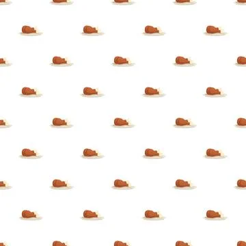 Fried chicken drumstick pattern repeating seamless background Illustrazione stock