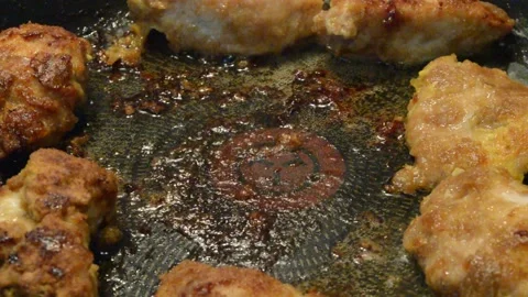 Fried chicken fillet close up. Stock Footage 141502079