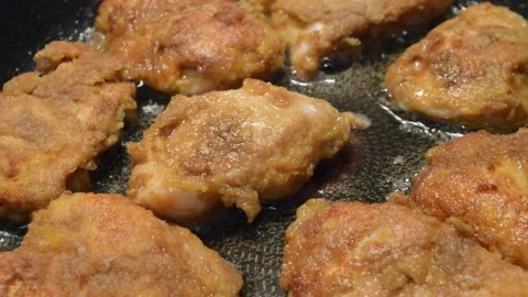 Fried chicken fillet close up. Stock Footage 141502173
