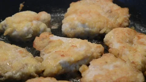 Fried chicken fillet close up. Stock Footage 141502250