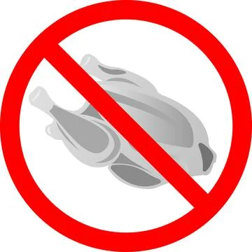 Fried chicken with a forbidden sign. Vector illustration. Stock-Illustration