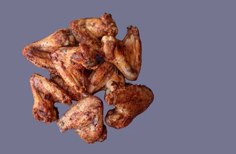 Fried chicken on a gray background. Stock Photos