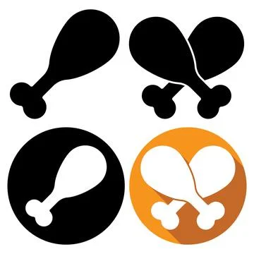 Fried chicken icon vector Stock Illustration