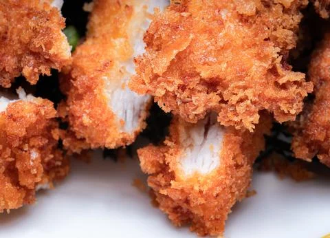 Fried Chicken Ingredients include bread crumbs. One of the most popular fri.. Stock Photos
