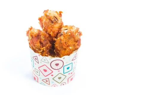 Fried chicken isolated Stock Photos
