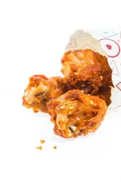 Fried chicken isolated Stock Photos