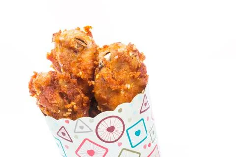 Fried chicken isolated Stock Photos