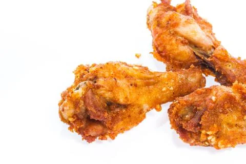 Fried chicken isolated Stock Photos