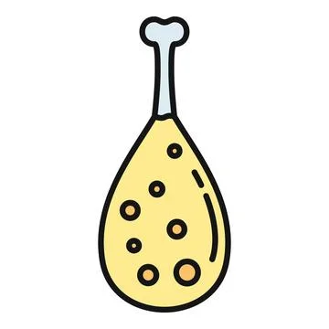 Fried chicken leg drumstick fast food icon Stock Illustration