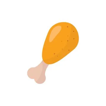 Fried chicken leg flat vector illustration logo icon clipart Illustrazione stock