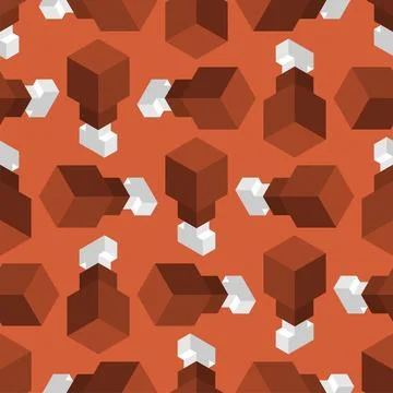 Fried chicken leg isometric pattern seamless. Fast food background Stock Illustration