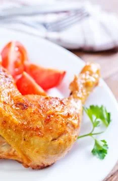 Fried chicken leg Stock Photos